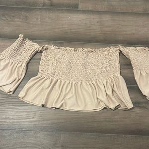 ASOS tan off the shoulder top